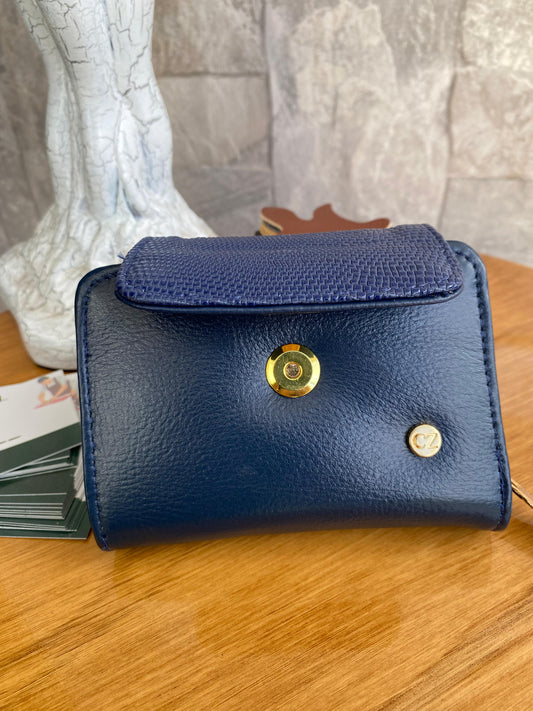 Billetera Chic III Azul Oscuro-textura