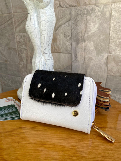 Billetera Bovi II Blanco-Negro pelo