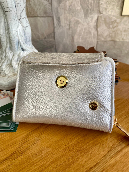 Billetera Bovi IV Gris plata-Metal pelo