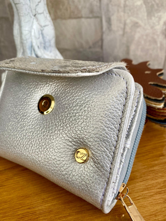 Billetera Bovi IV Gris plata-Metal pelo