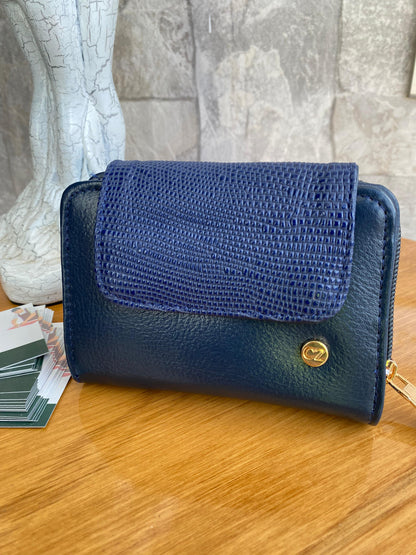 Billetera Chic III Azul Oscuro-textura