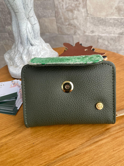 Billetera Bovi V  Verde militar-verde pelo