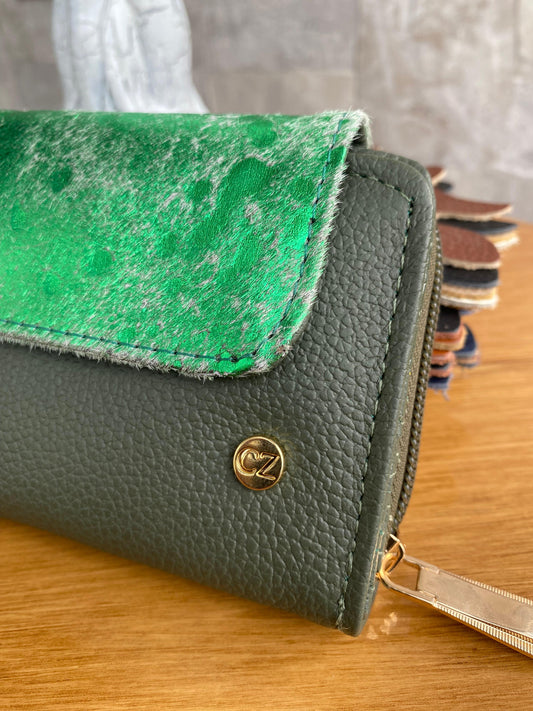 Billetera Bovi V  Verde militar-verde pelo