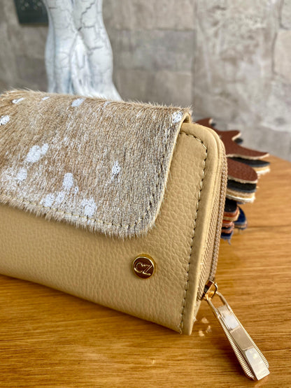 Billetera Bovi VI Maní-Beige pelo